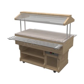 Салат-бар с тепловой поверхностью из искусственного камня WoodLine ТМ-187/ПК/W