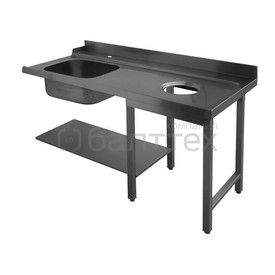 Стол для грязной посуды с мойкой и отверстием для мусора (1200x700) ELETTROBAR